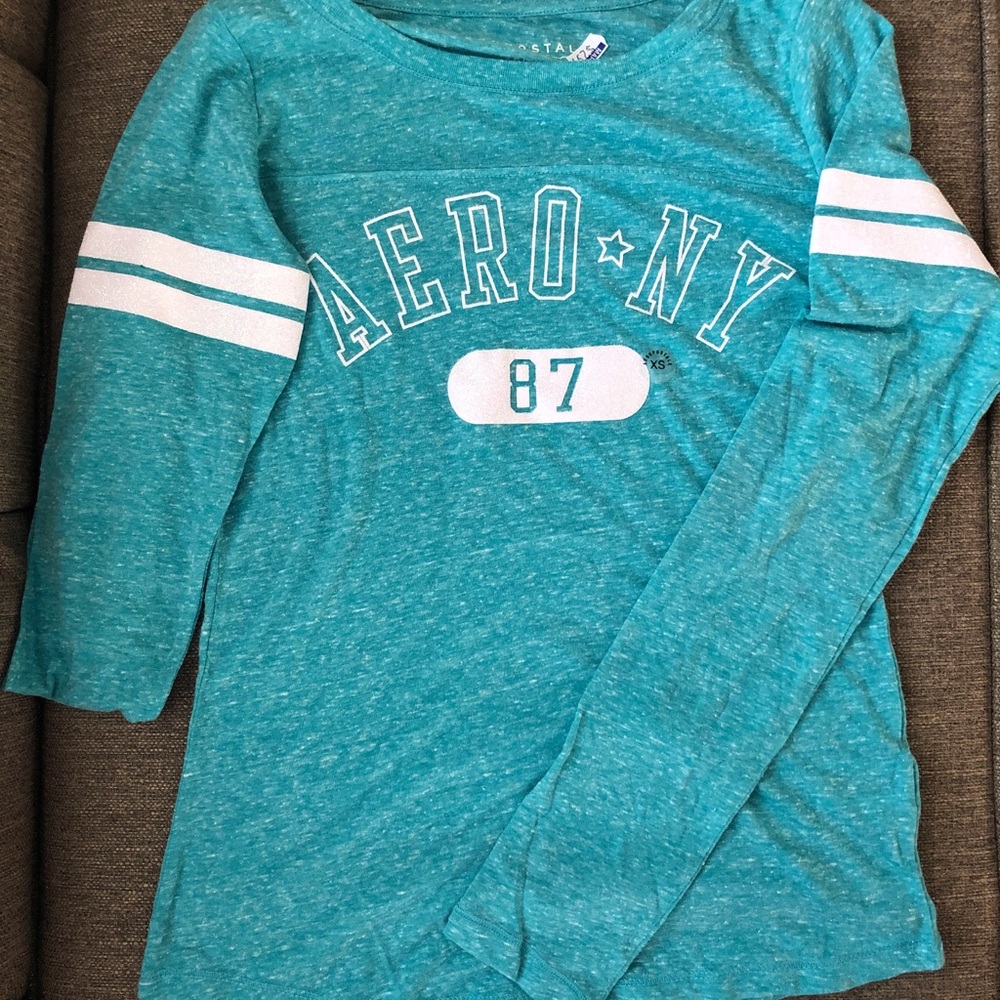 NWT Aeropostale long sleeve glitter logo tee